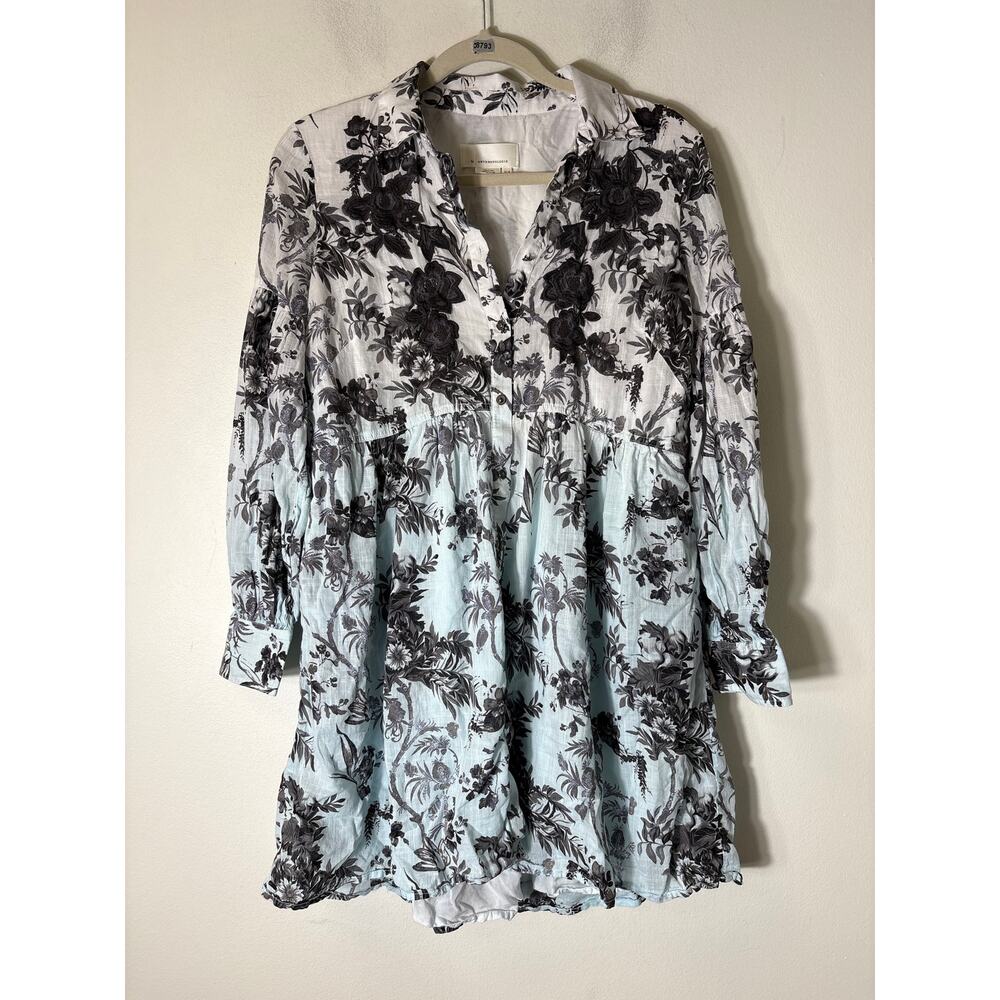 Anthropologie Ombre Floral Toile Baby Doll Dress Sz  6